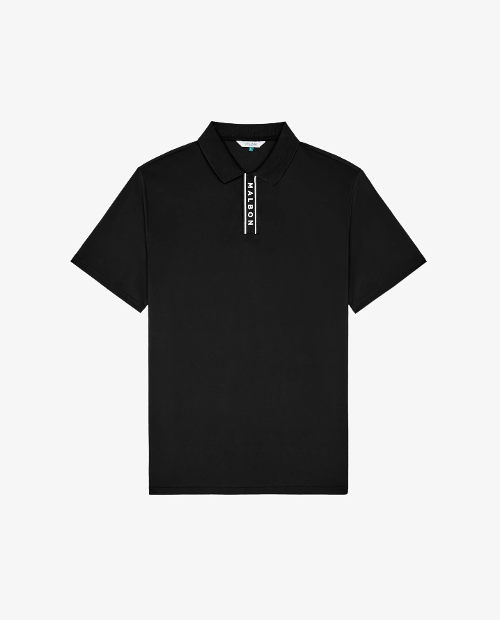 Block Placket Polo - Black