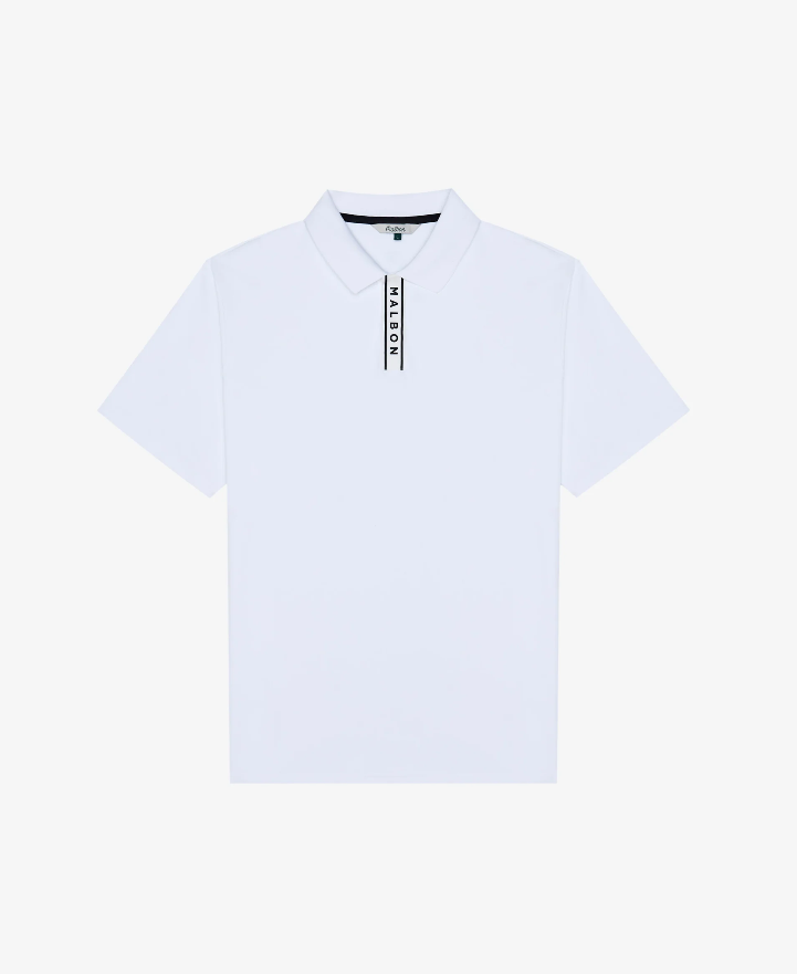 Block Placket Polo - White